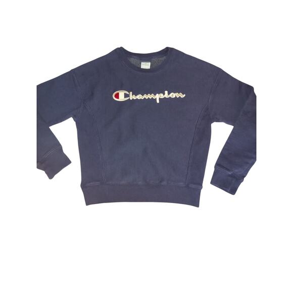 Champion Sweater Retro Navy Blue Women's XS - Picture 1 of 7